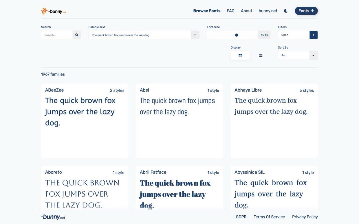 Bunny Fonts