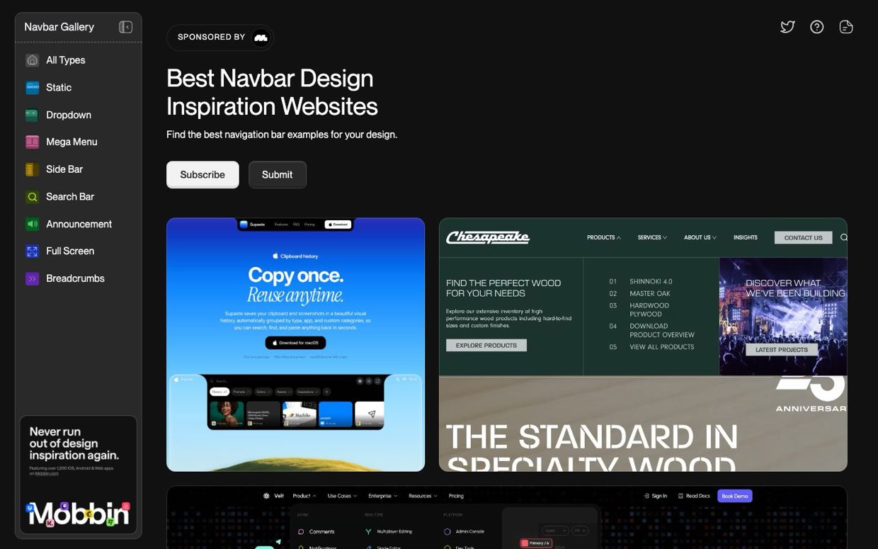 Navbar Gallery